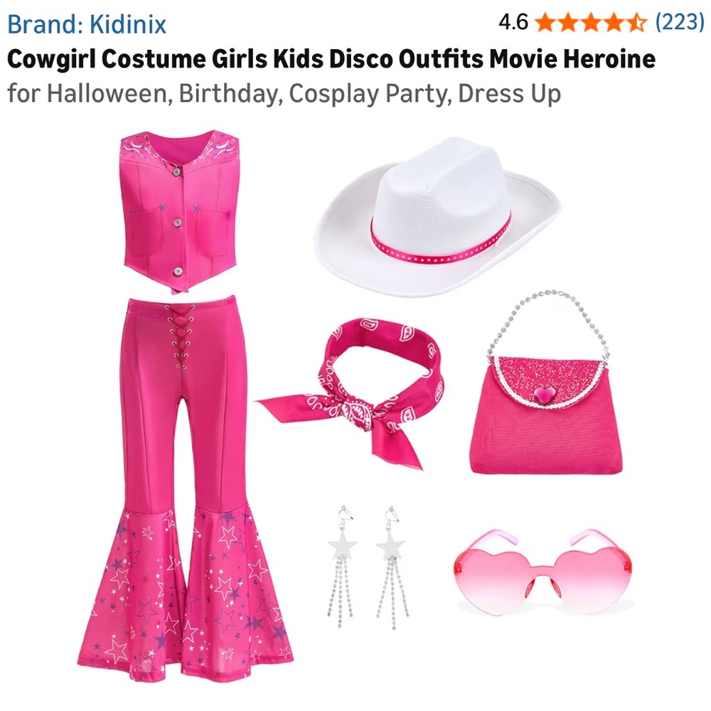 Pink Cowgirl Costume Set for Kids